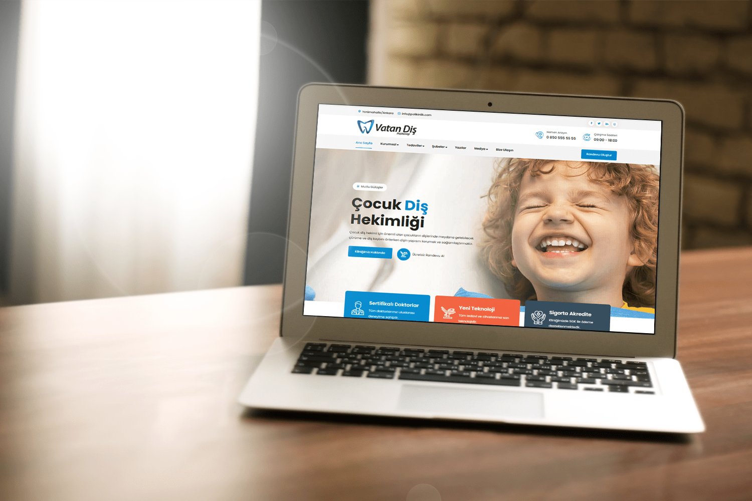Diş Klinikleri İçin Hazır Web Sitesi Tasarımı